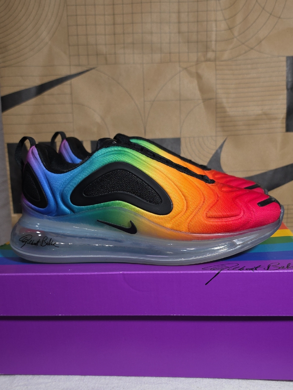Nike Air Max 720 ‘Be True’ for Gilbert Baker Multicolor CJ5472-90 Men 6 Wmen 7.5 - Picture 4 of 15